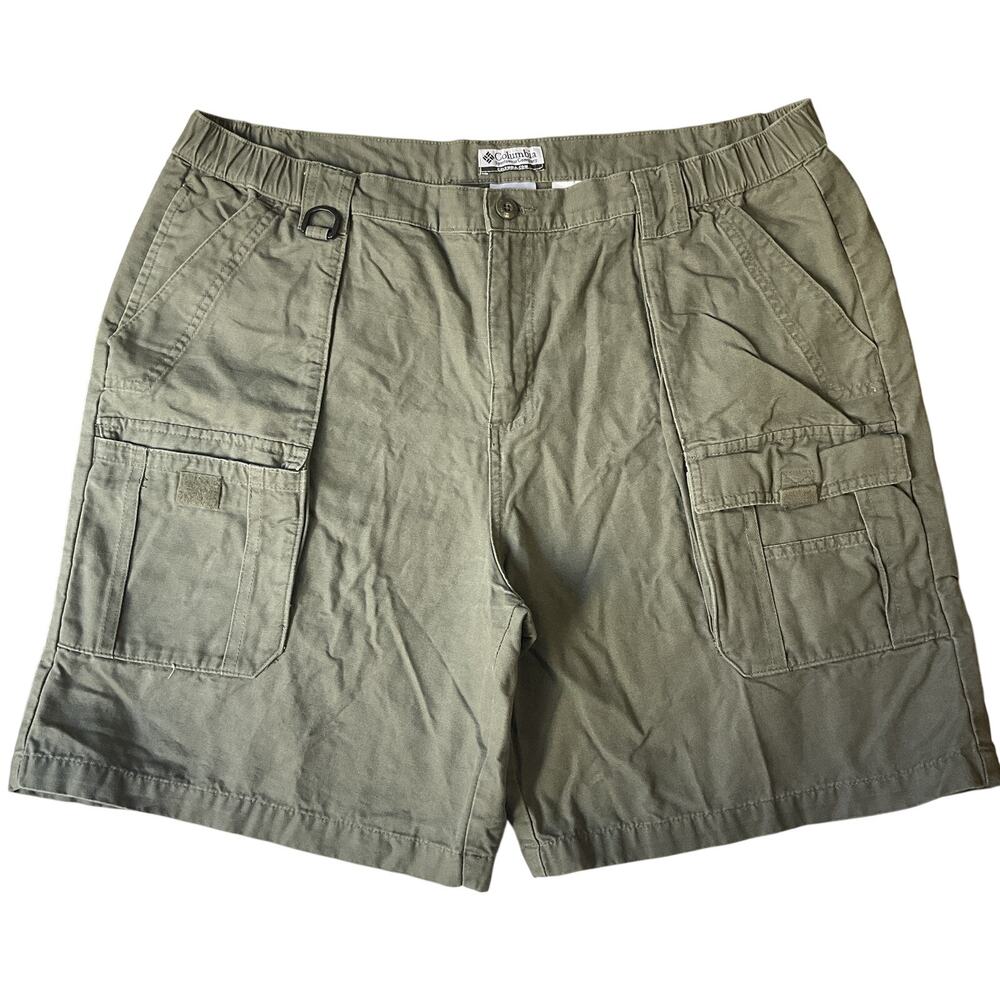 Columbia Men Shorts Size XL Olive Cargo Twill Button 9" Inseam Outdoor 39” Waist